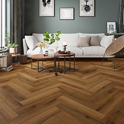 LONGEVITY SPC HERRINGBONE CW1704 BROWN OAK | OWN LABEL
