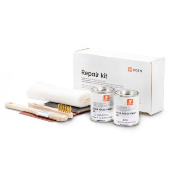 BOEN Repair kit for Oak Coral / White Nights For the partial repair of natural oiled surfaces. Content: Repair instruction, abrasive paper P 150, abrasive web P 360, 0,125 l BOEN Live Natural Oil, paint šukuotas, cleaning cloths.